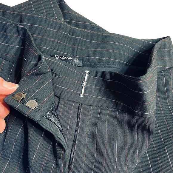 90s Rafaella Pinstripe Wide Leg, High Waist Dress Pants Trousers - Picture 6 of 13